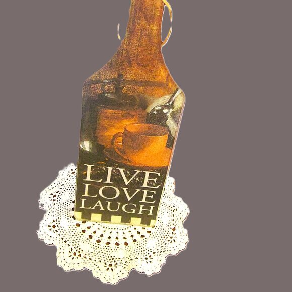 Decorative Wall Tempered Glass Paddle shaped Hanging Cutting Board with leather - Picture 1 of 3